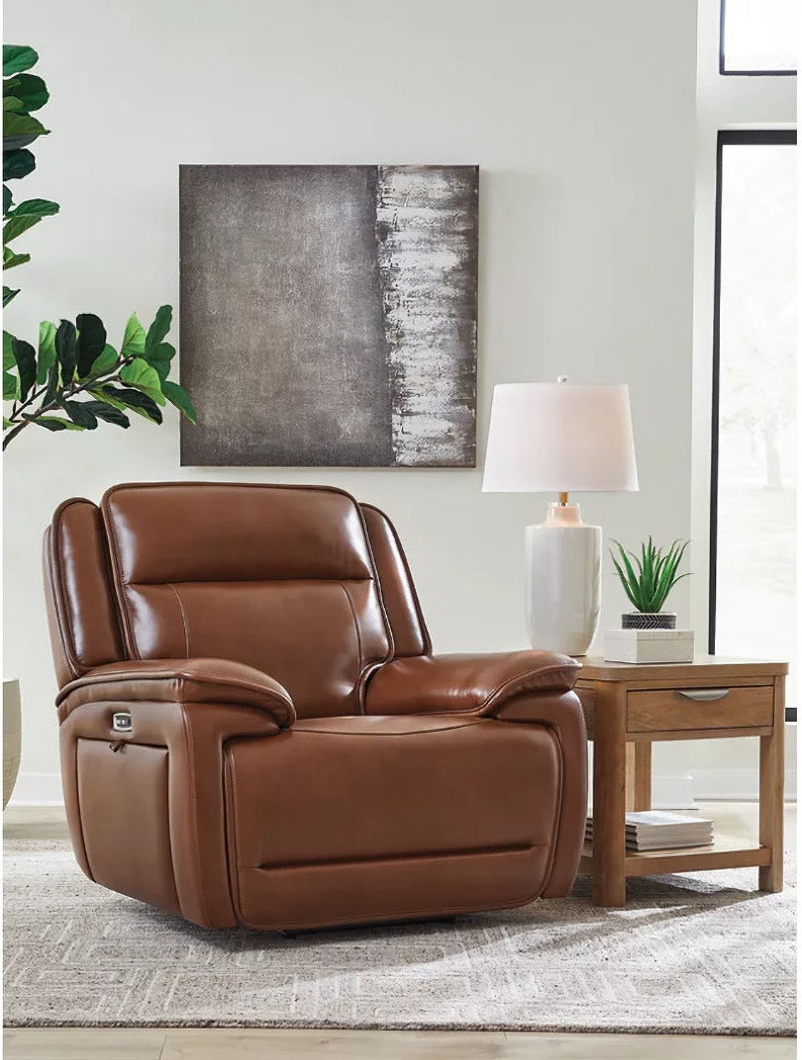 Healy Pier Power Recliner In Chocolate U1120413