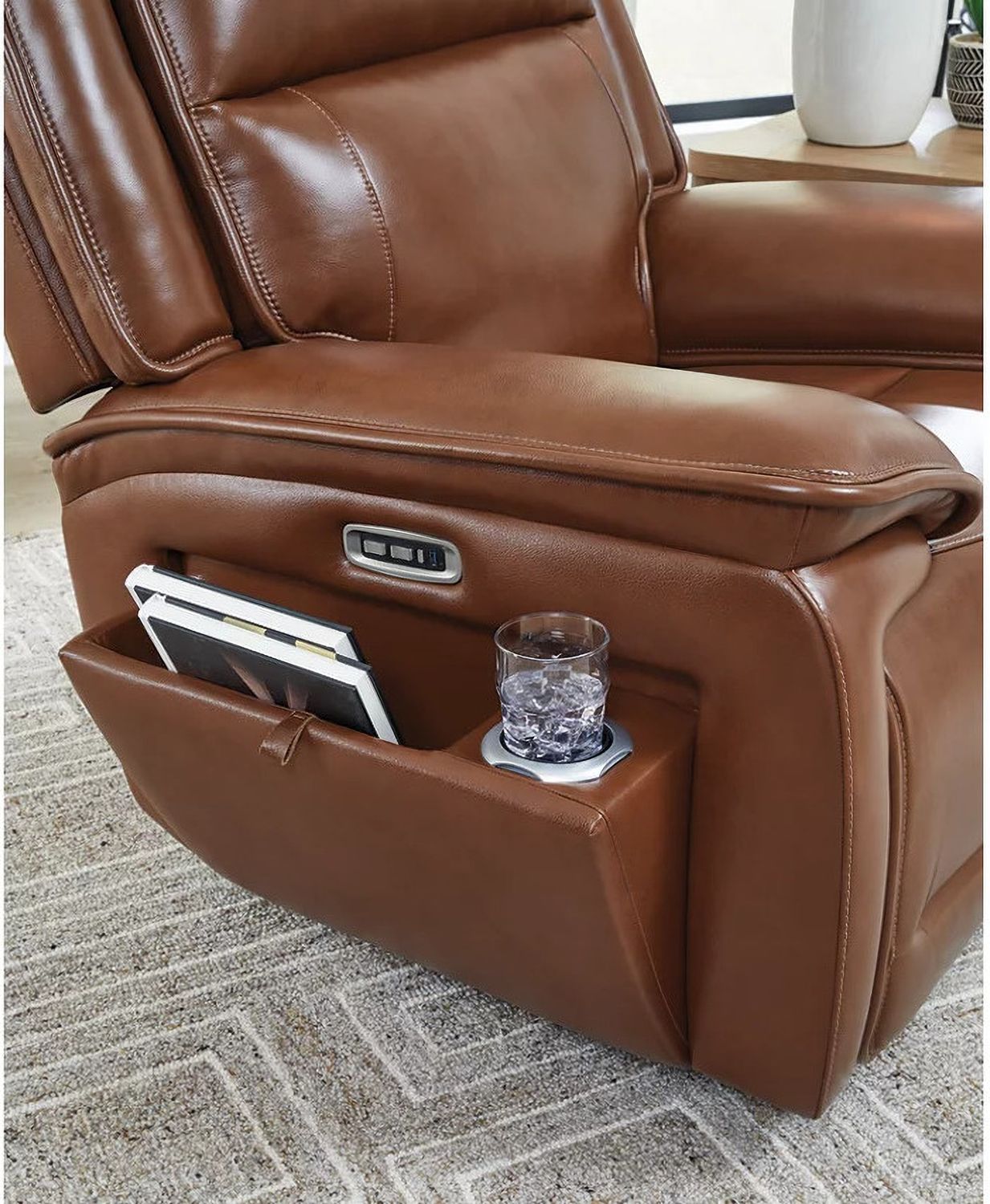 Healy Pier Power Recliner In Chocolate U1120413