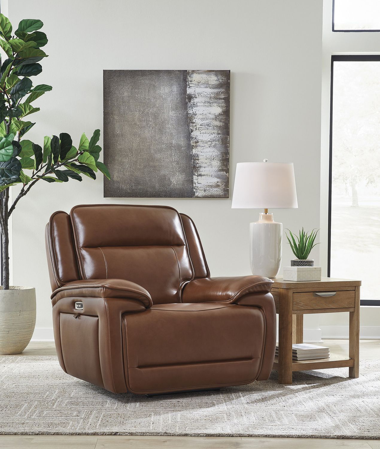 Healy Pier Power Recliner In Chocolate U1120413