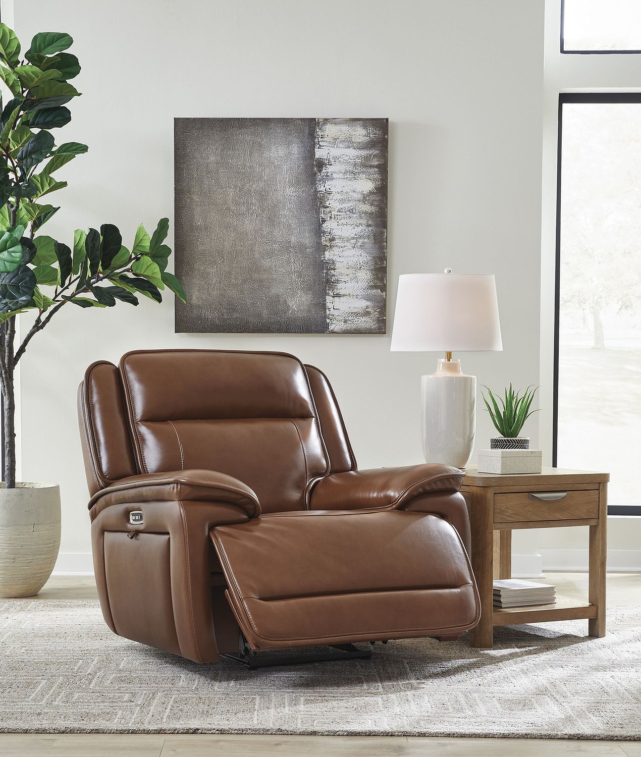 Healy Pier Power Recliner In Chocolate U1120413