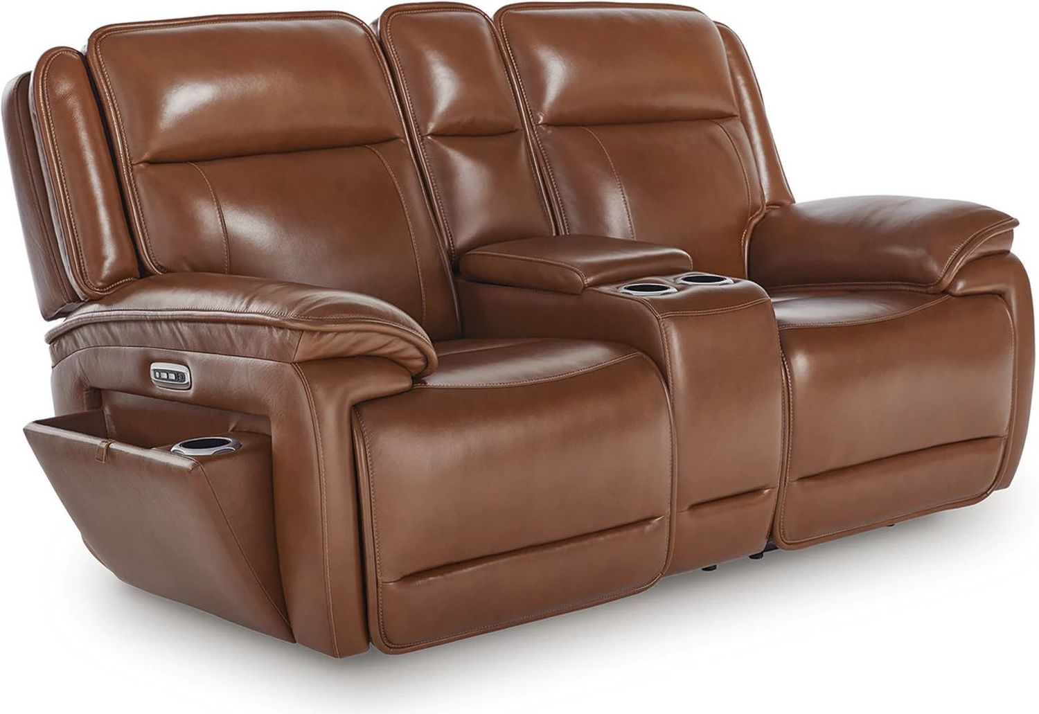 Healy Pier Power Reclining Loveseat with Console In Chocolate U1120418