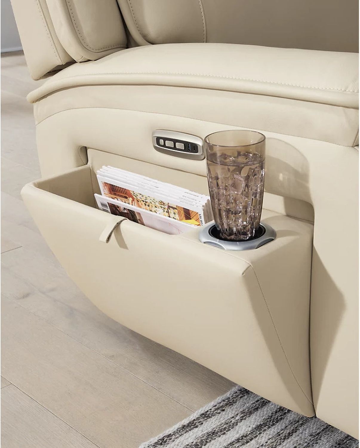 Double Deal 6-Piece Power Reclining Sectional In Almond U13001S1