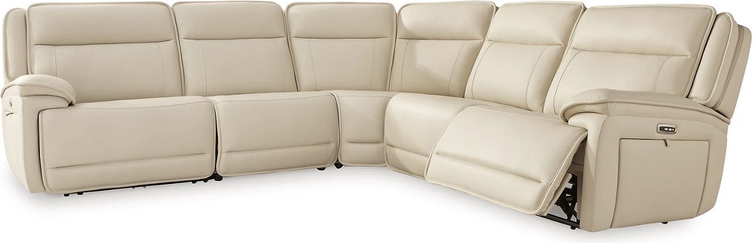 Double Deal 5-Piece Power Reclining Sectional In Almond U13001S2