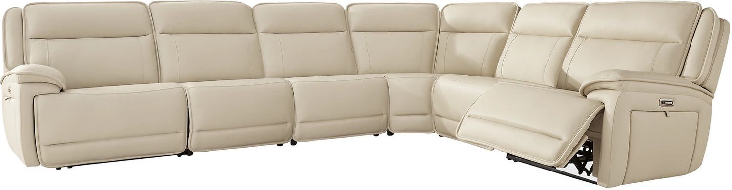 Double Deal 6-Piece Reclining Sectional In Almond U13001S7