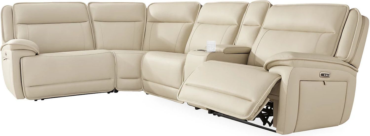 Double Deal 5-Piece Reclining Sectional with Console In Almond U13001S8