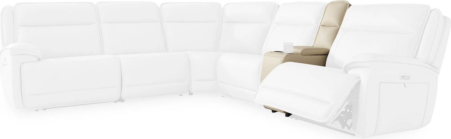 Double Deal 5-Piece Reclining Sectional with Console In Almond U13001S8