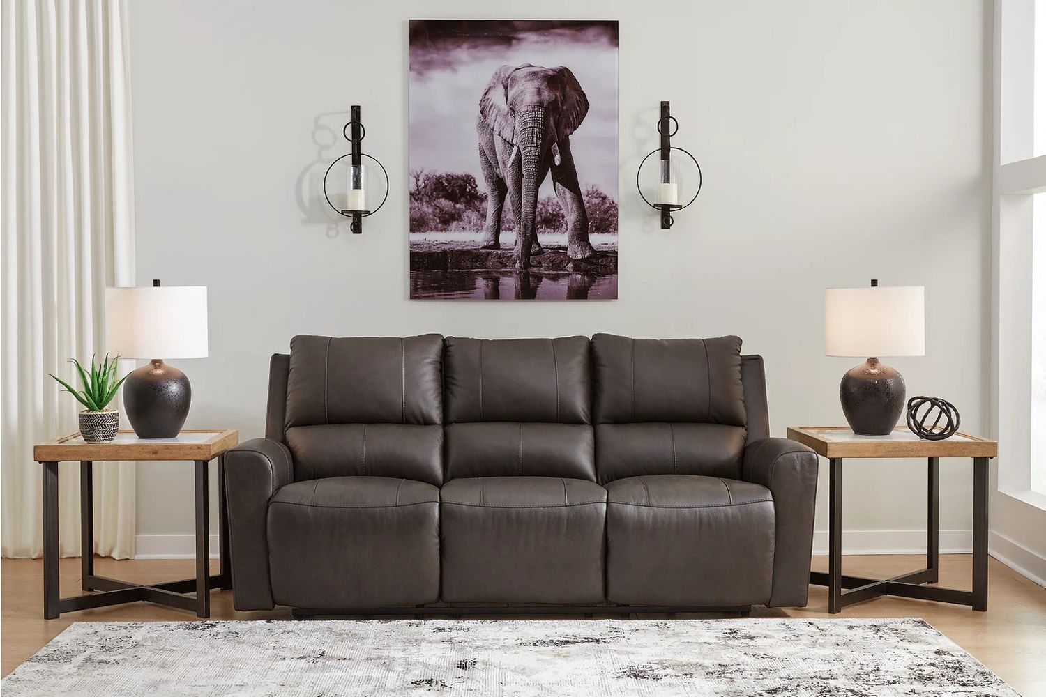 Boxmere Power Reclining Sofa In Storm U1310087