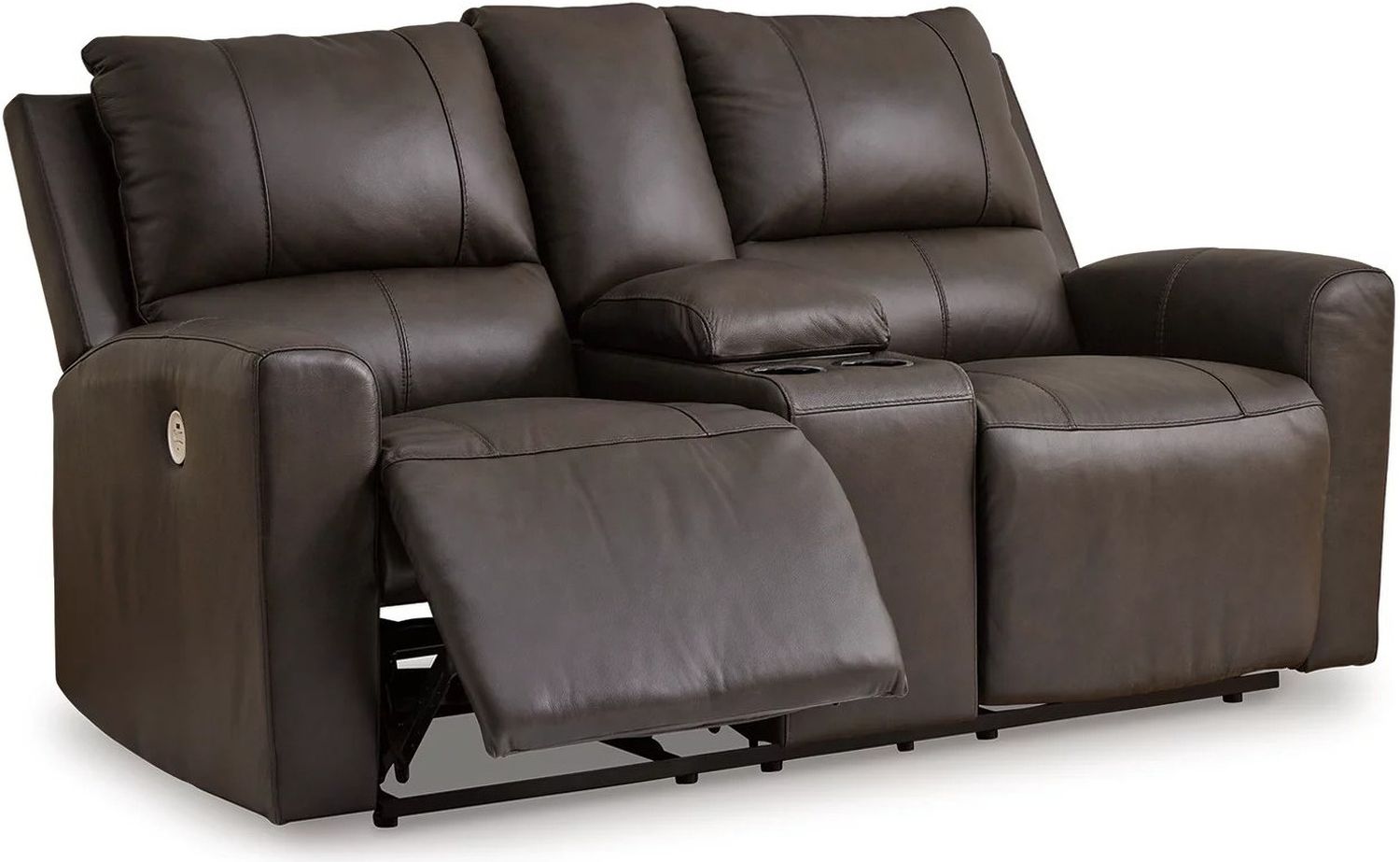 Boxmere Power Reclining Loveseat with Console In Storm U1310096