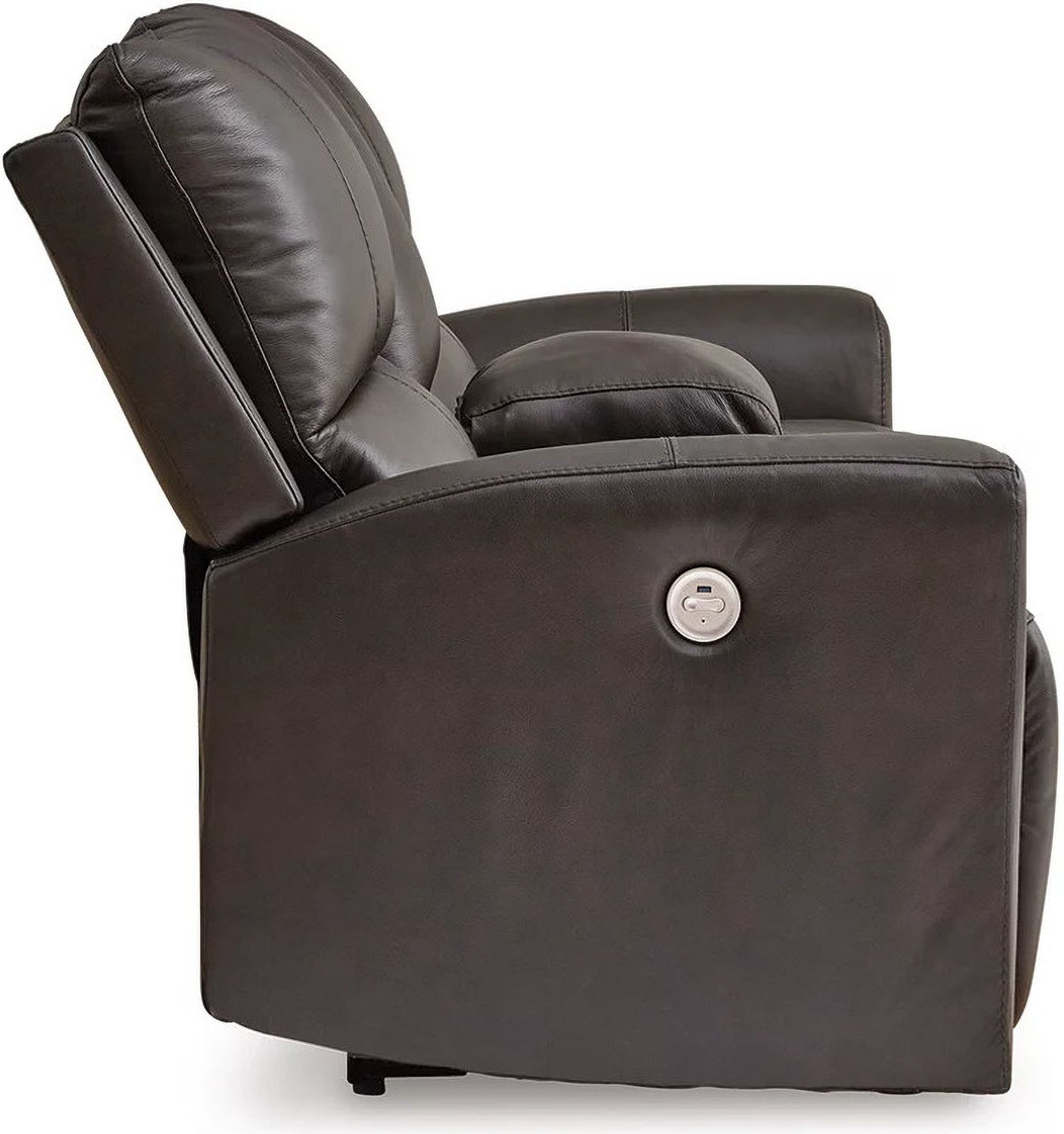 Boxmere Power Reclining Loveseat with Console In Storm U1310096