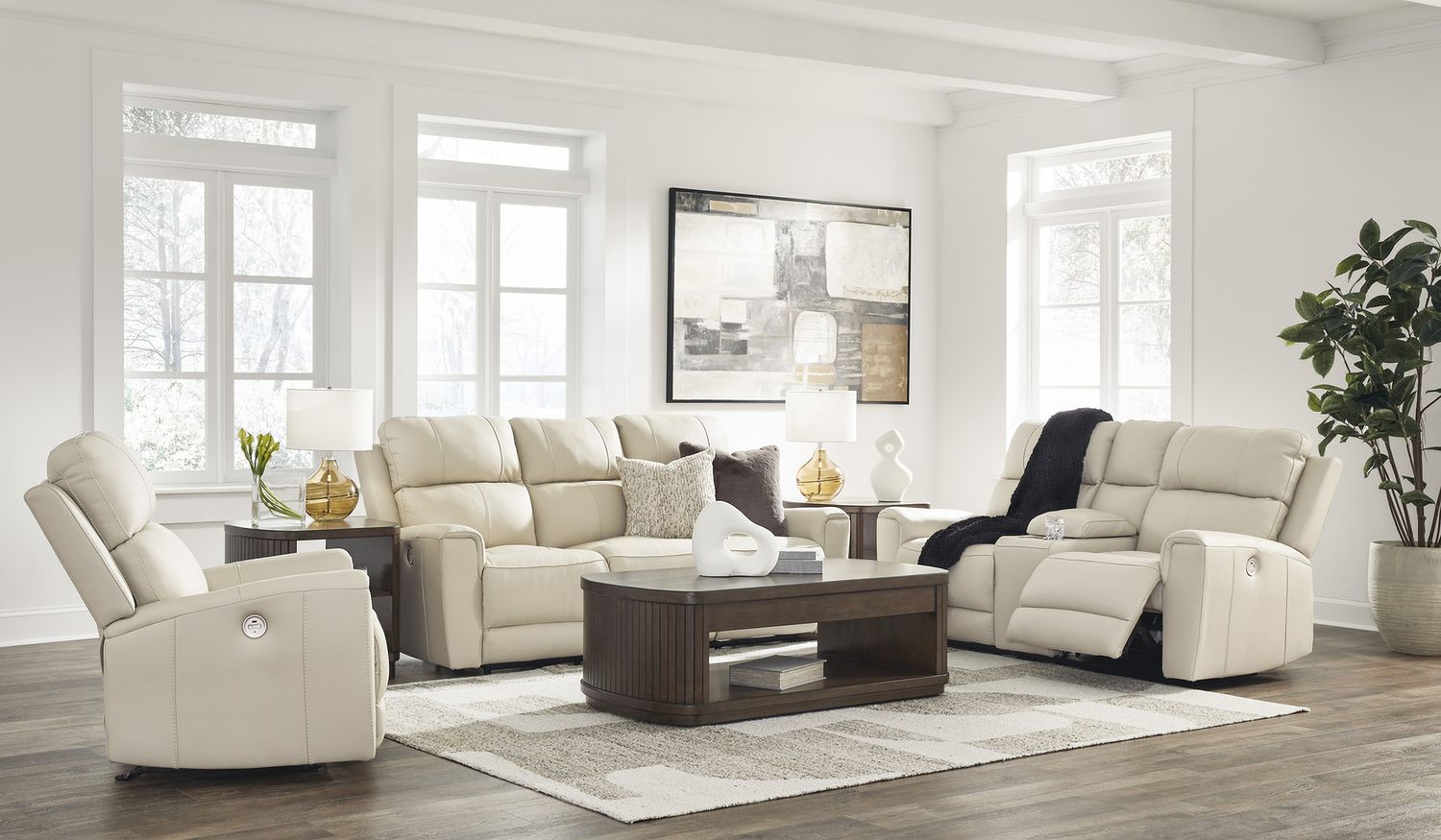 Dahlmoore Power Reclining Sofa In Almond U1320087