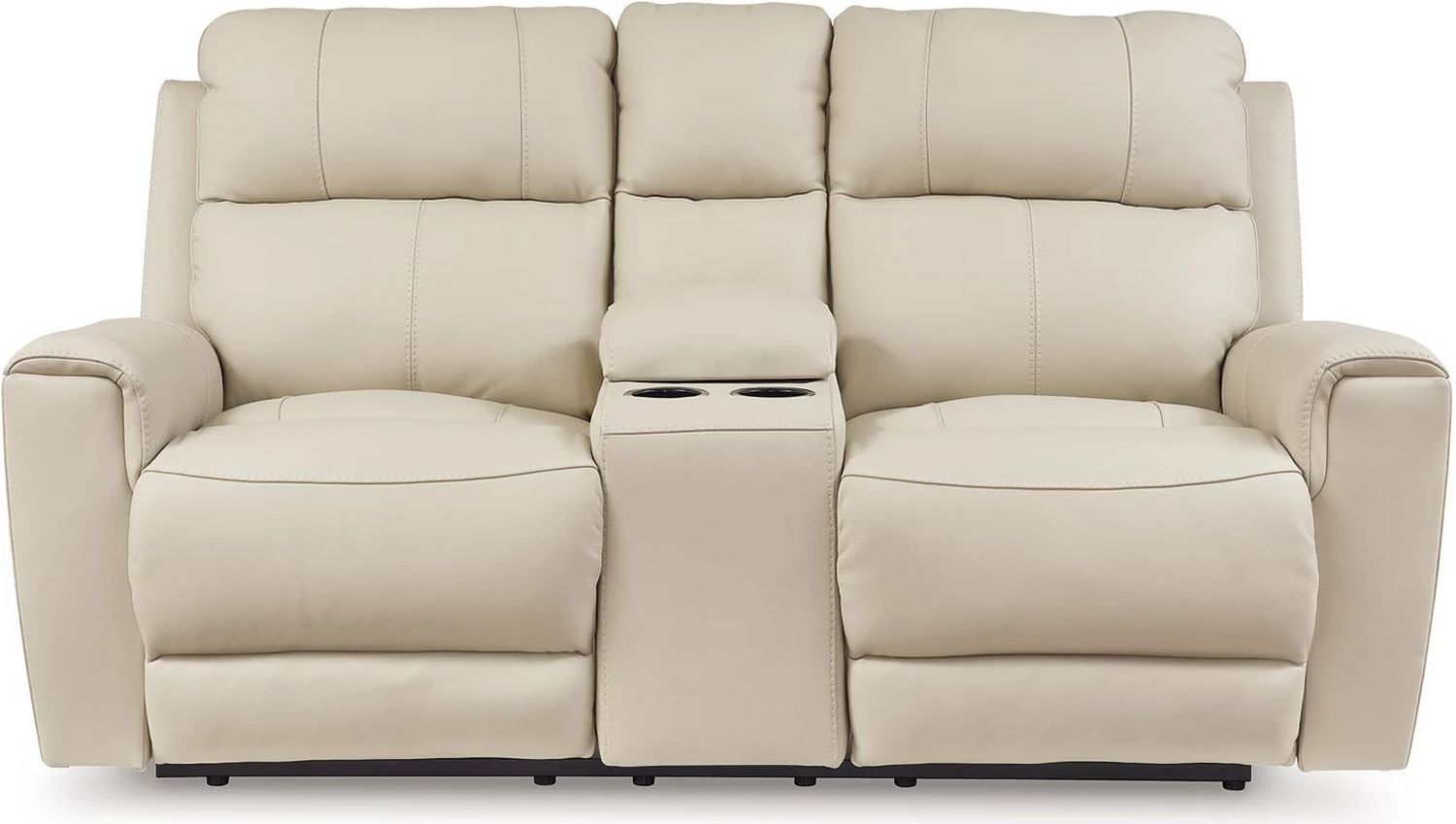 Dahlmoore Power Reclining Loveseat with Console In Almond U1320096