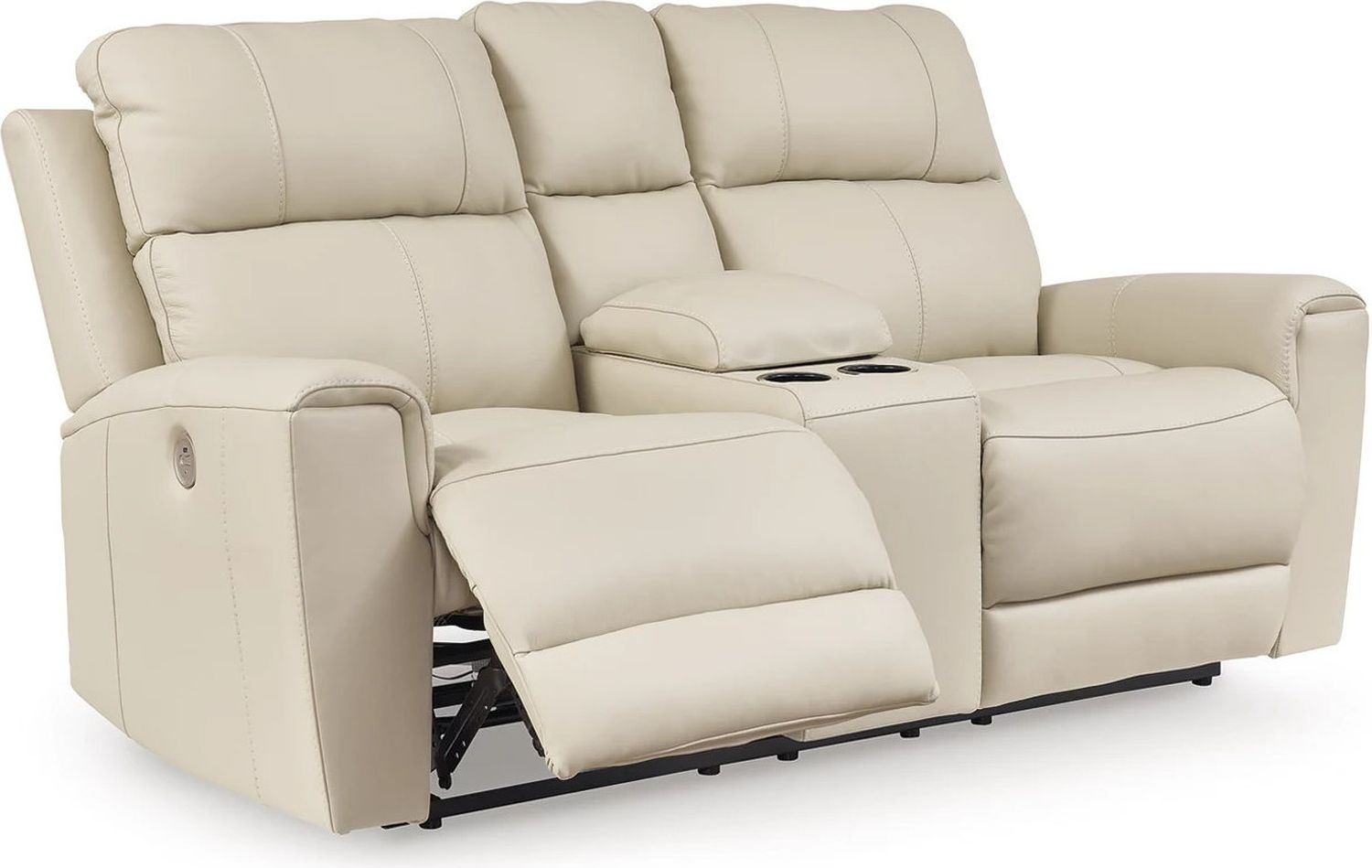 Dahlmoore Power Reclining Loveseat with Console In Almond U1320096