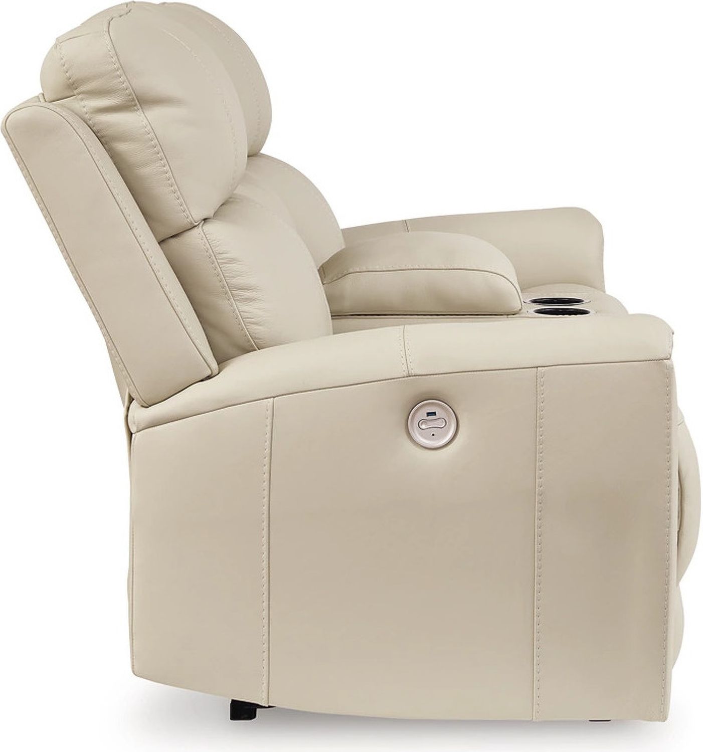 Dahlmoore Power Reclining Loveseat with Console In Almond U1320096