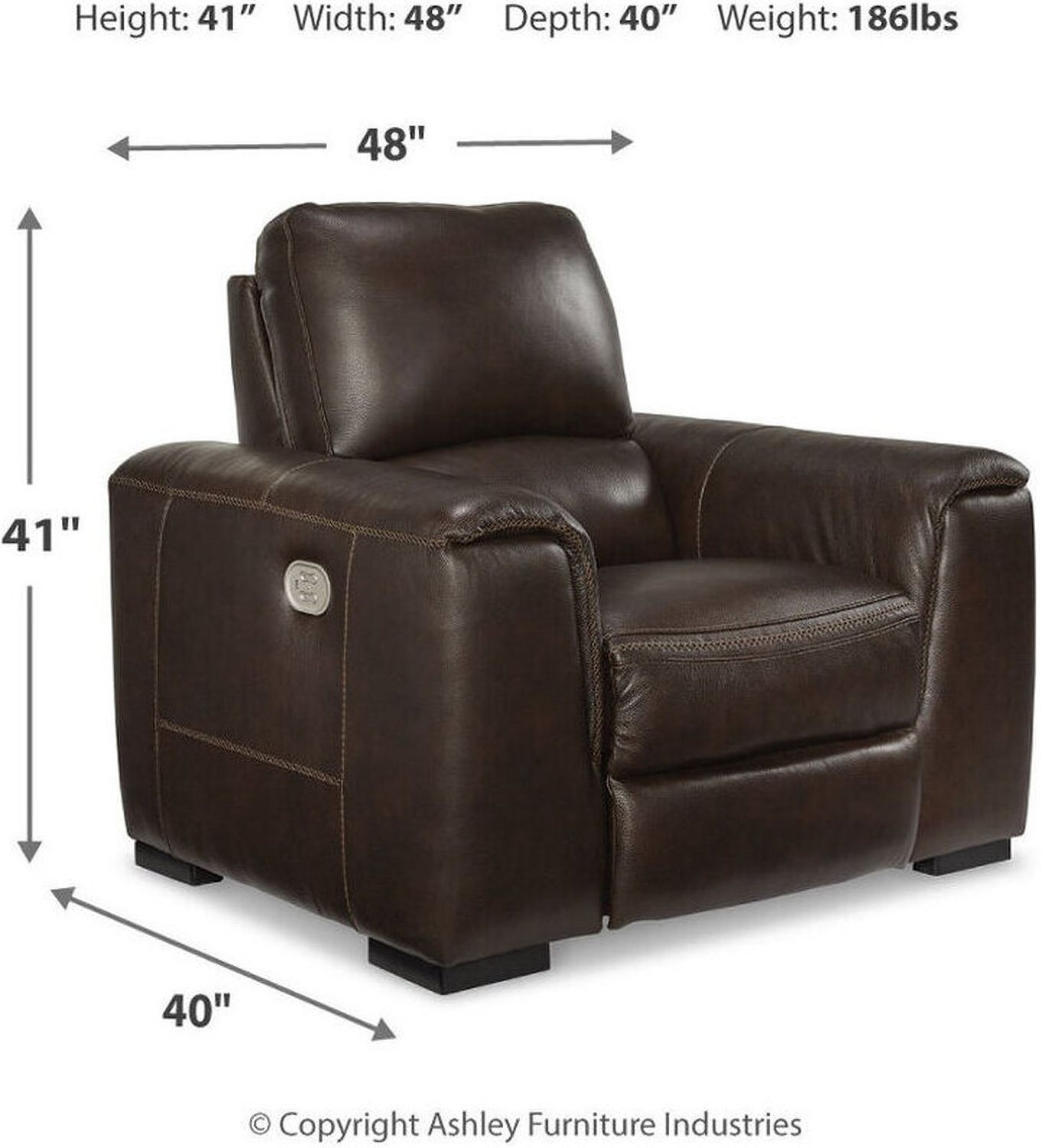 Alessandro Power Recliner With Adjustable Headrest In Walnut U2550213
