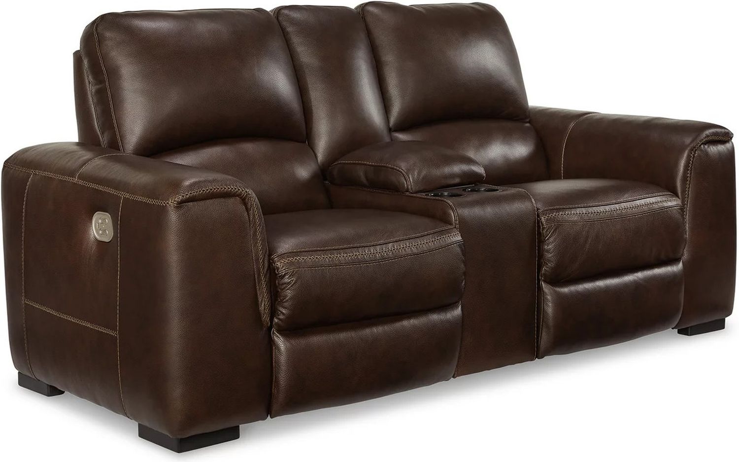 Alessandro Power Reclining Console Loveseat With Adjustable Headrest In Walnut U2550218