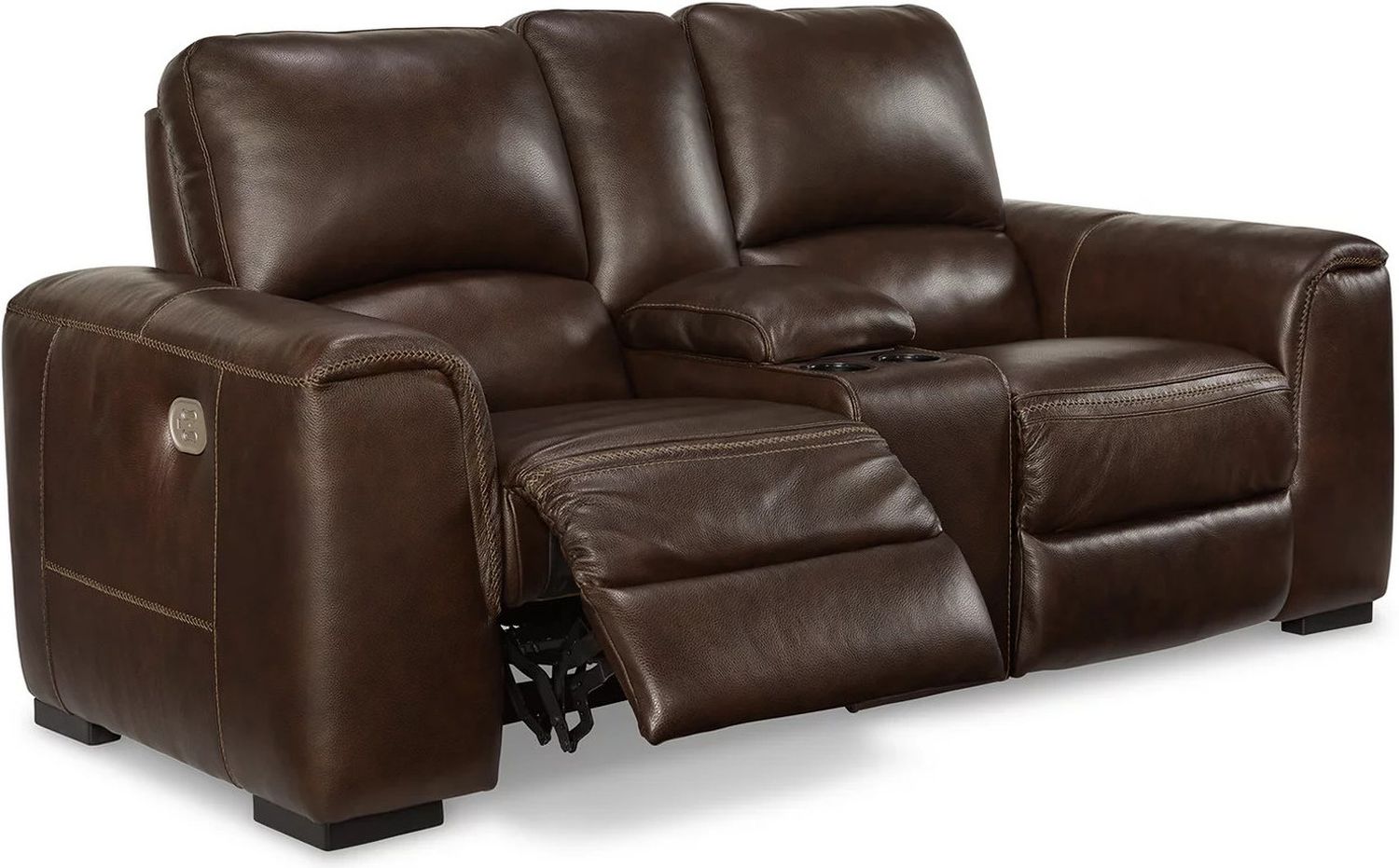Alessandro Power Reclining Console Loveseat With Adjustable Headrest In Walnut U2550218