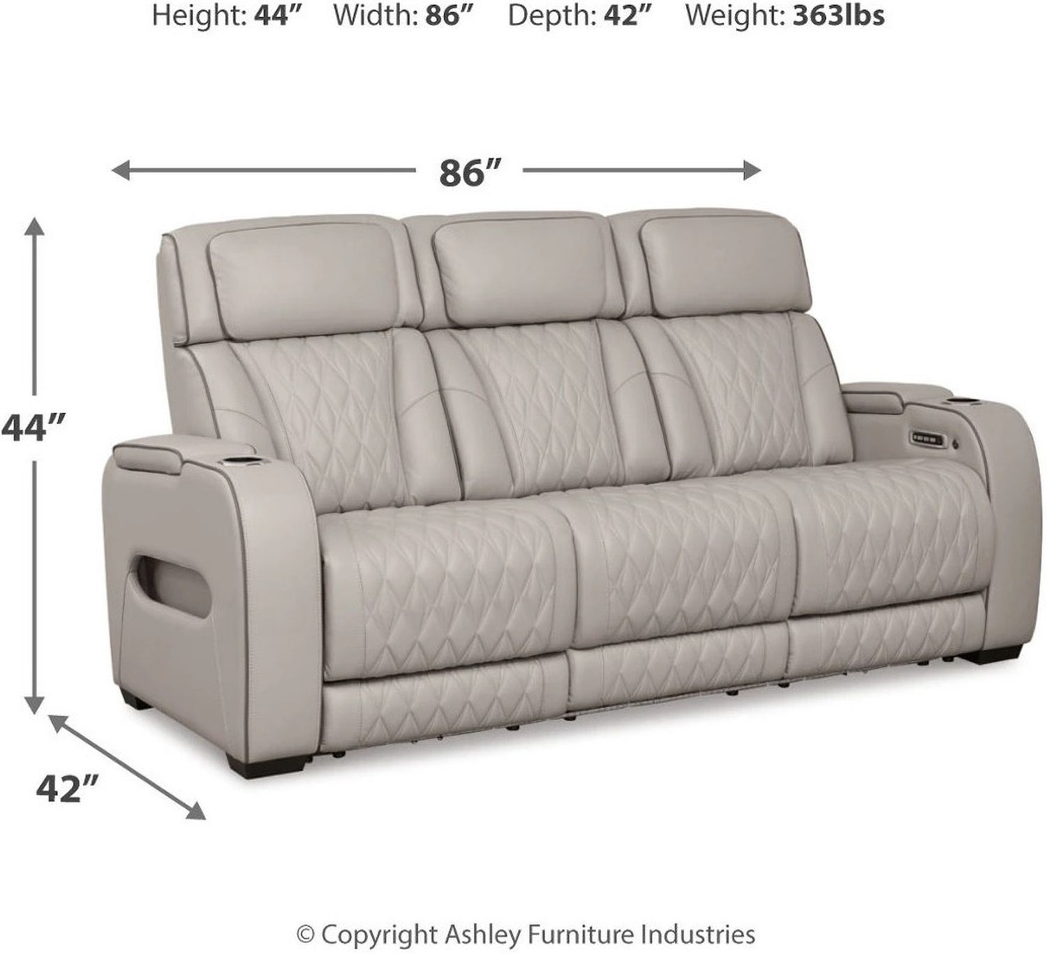 Boyington Power Reclining Sofa In Gray U2710515