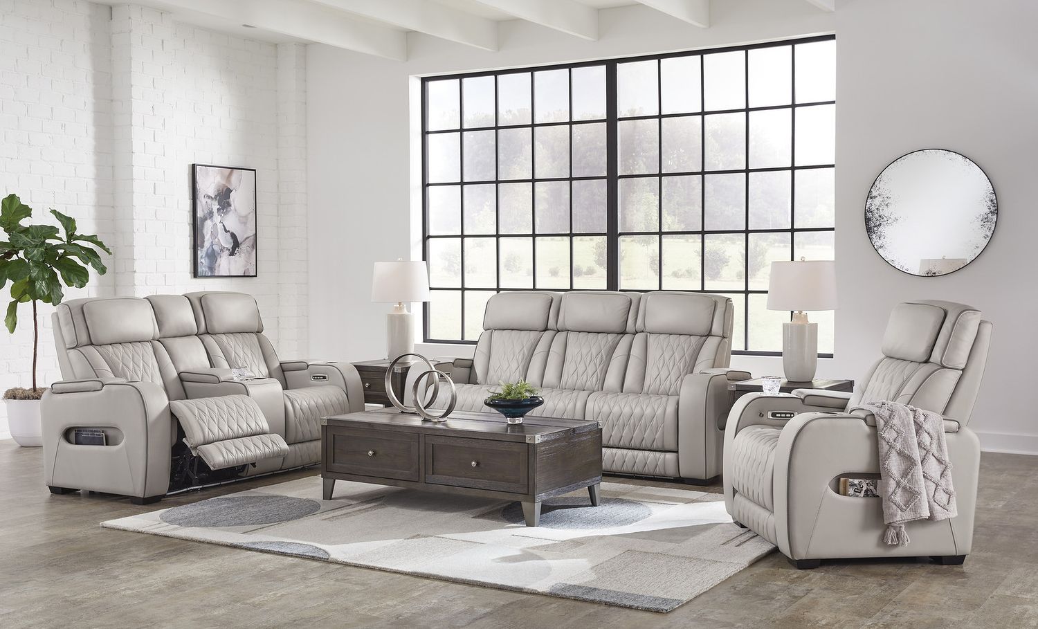Boyington Power Reclining Sofa In Gray U2710515