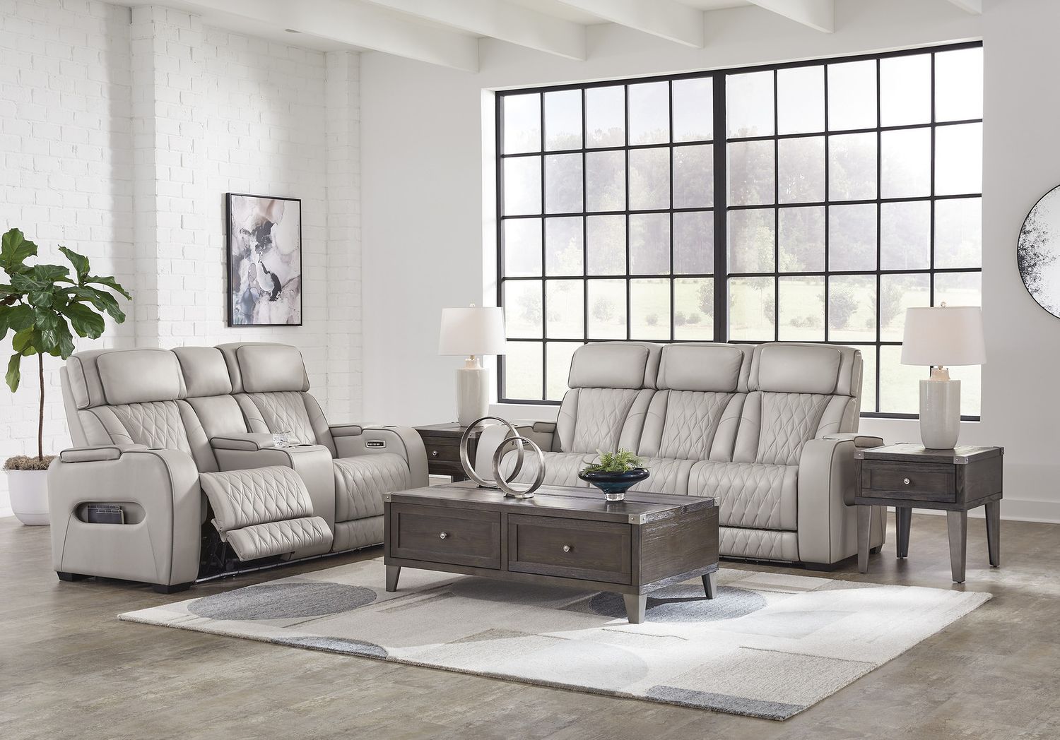 Boyington Power Reclining Sofa In Gray U2710515
