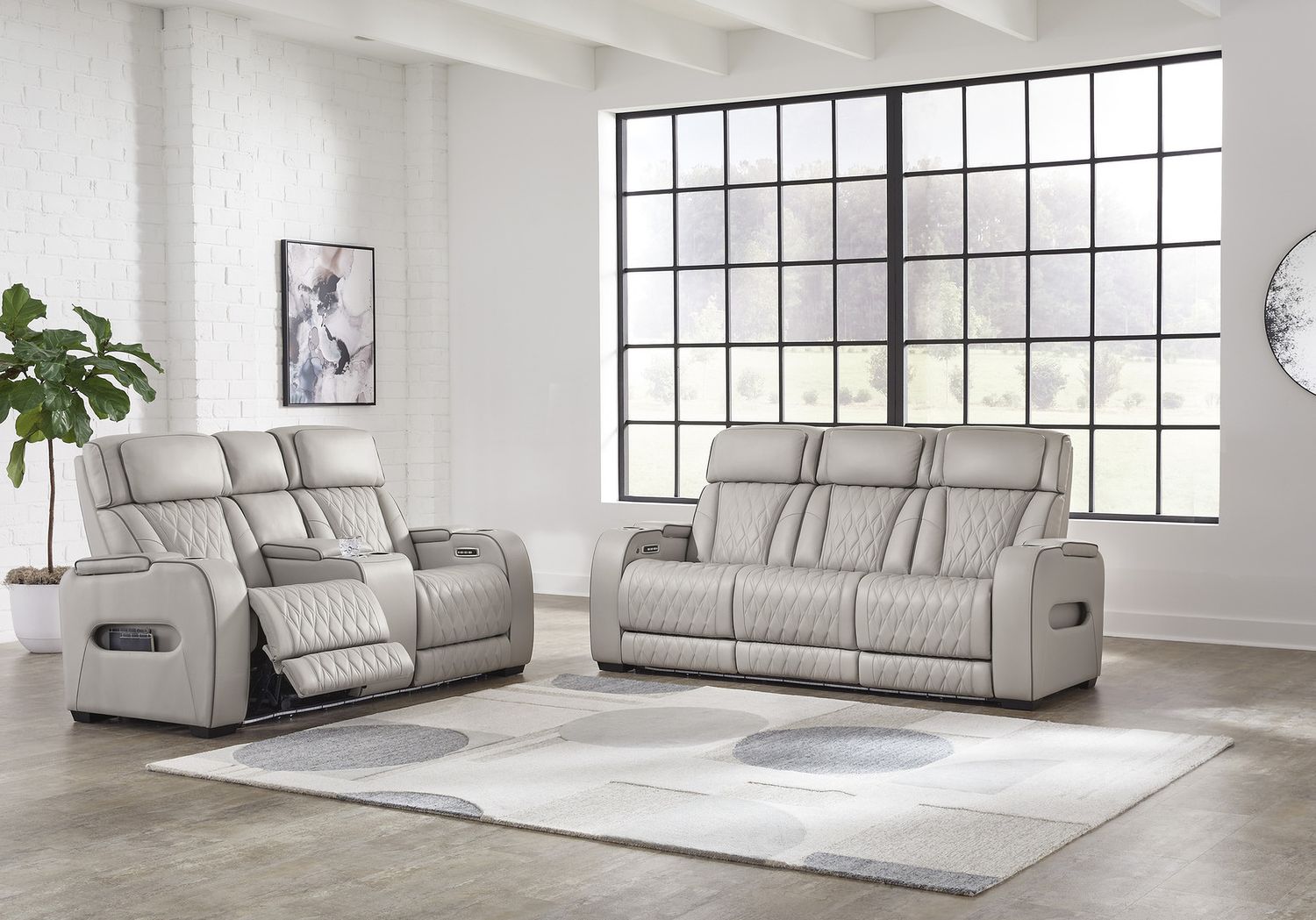 Boyington Power Reclining Sofa In Gray U2710515
