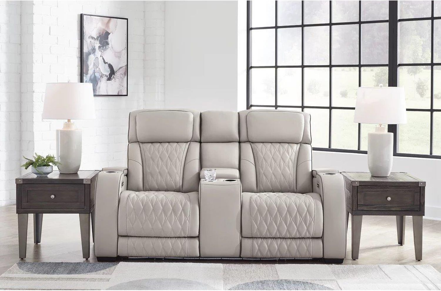 Boyington Power Reclining Loveseat with Console In Gray U2710518