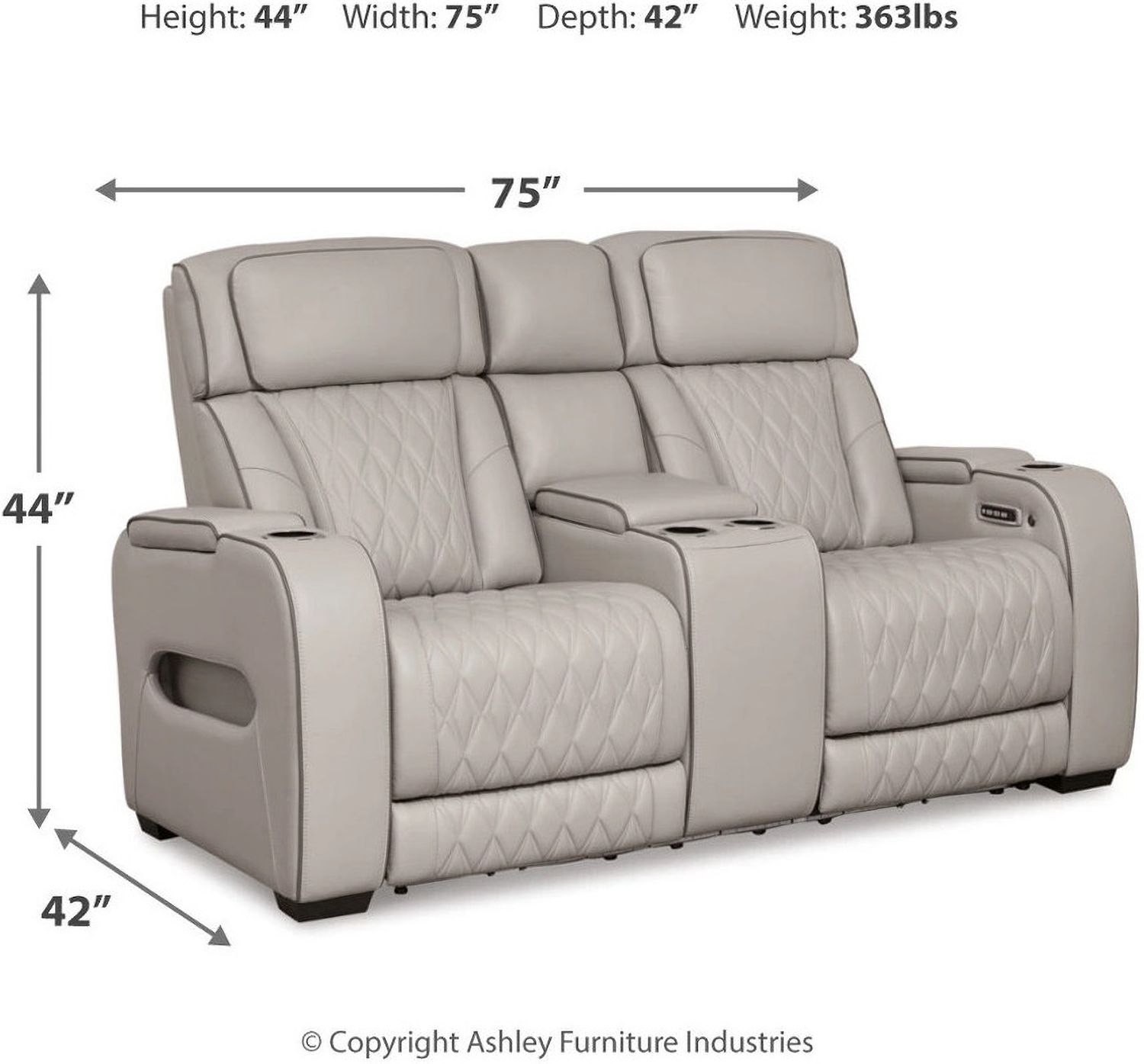 Boyington Power Reclining Loveseat with Console In Gray U2710518