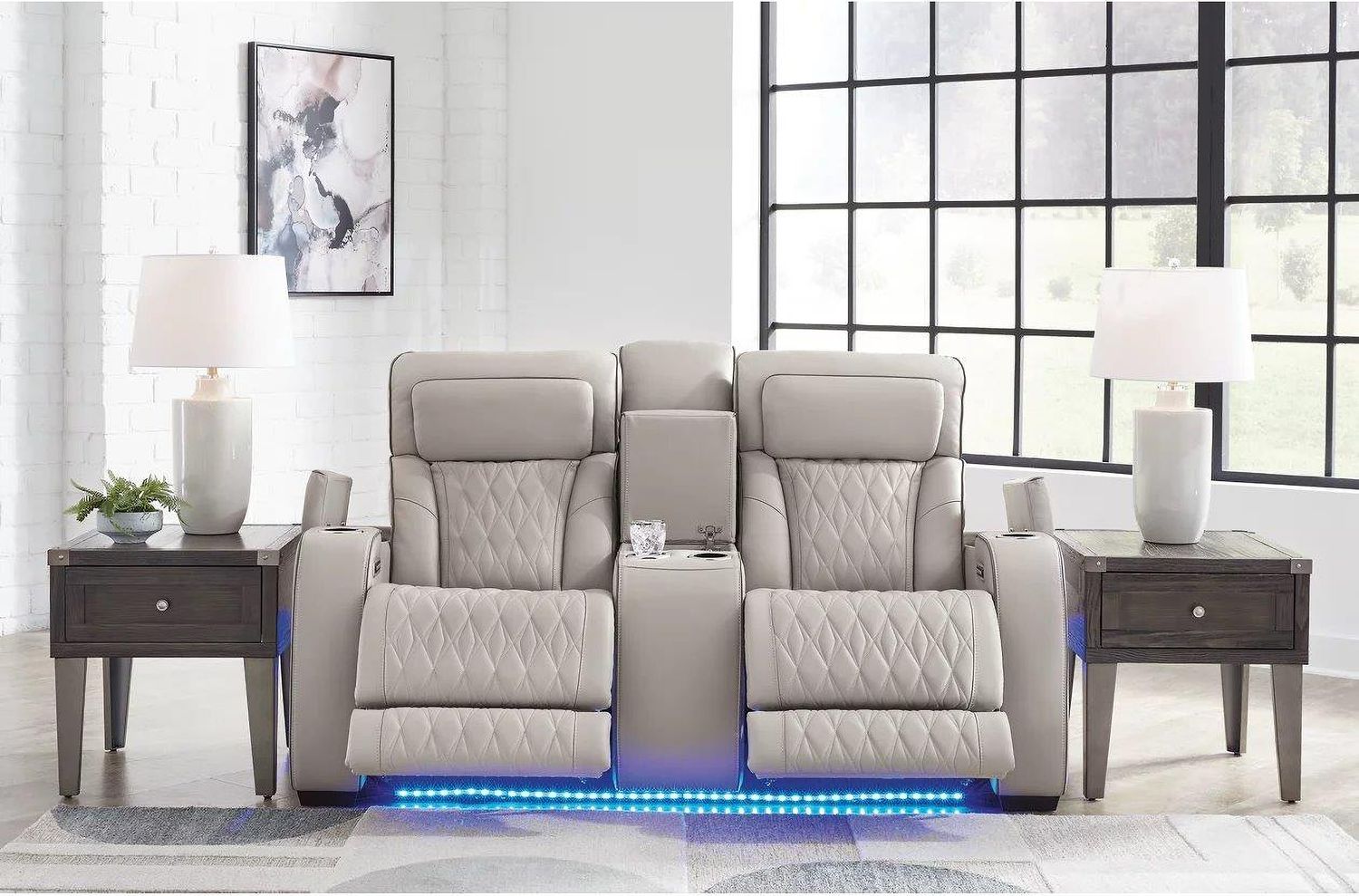 Boyington Power Reclining Loveseat with Console In Gray U2710518