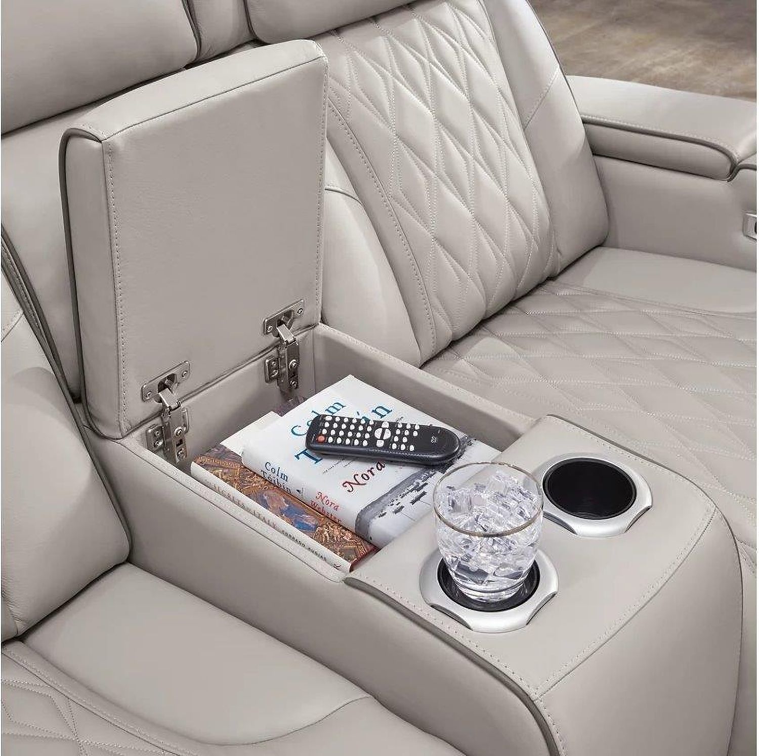 Boyington Power Reclining Loveseat with Console In Gray U2710518