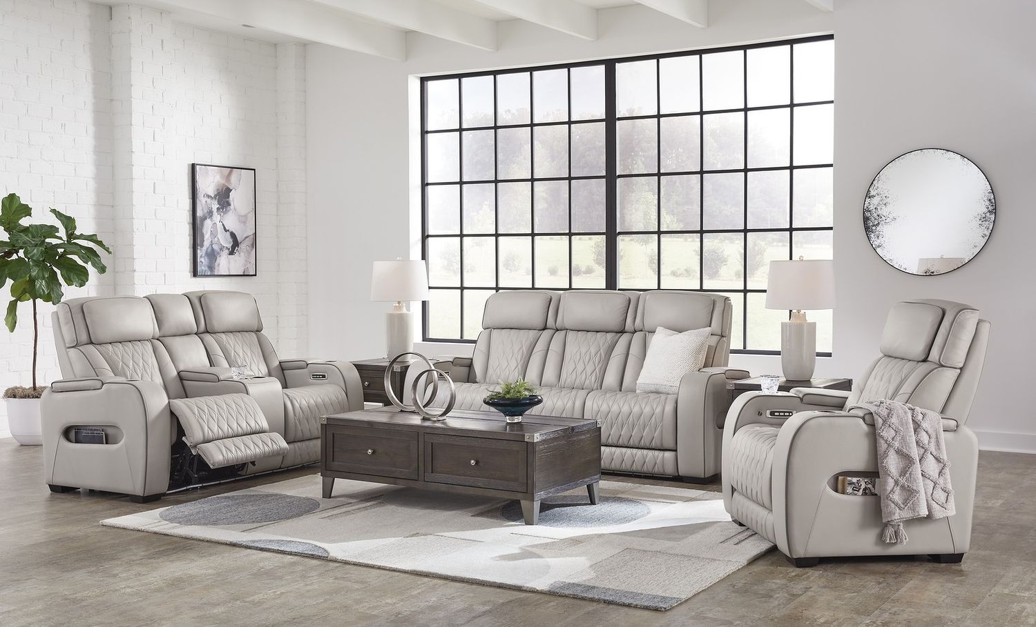 Boyington Power Reclining Loveseat with Console In Gray U2710518