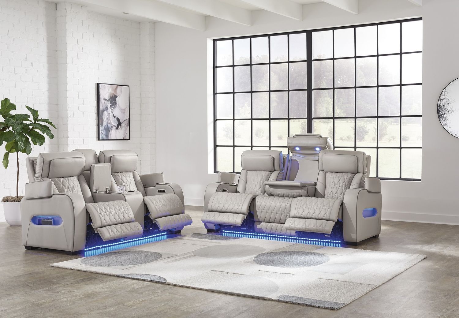 Boyington Power Reclining Loveseat with Console In Gray U2710518