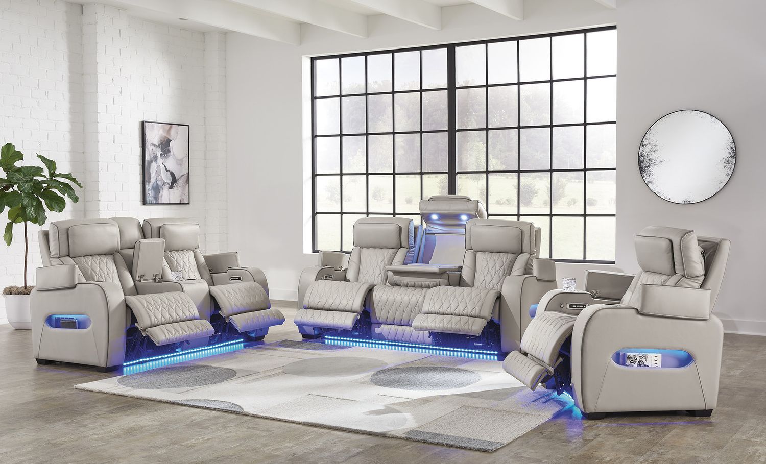 Boyington Power Reclining Living Room Set In Gray U27105U1