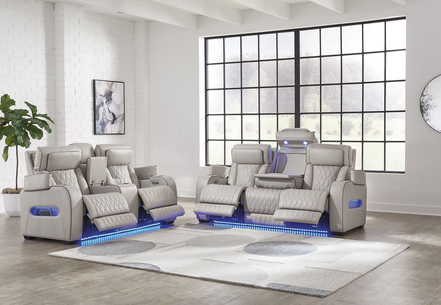 Boyington Power Reclining Living Room Set In Gray U27105U1