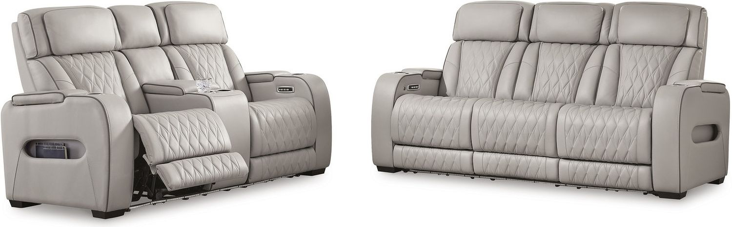 Boyington Power Reclining Living Room Set In Gray U27105U1