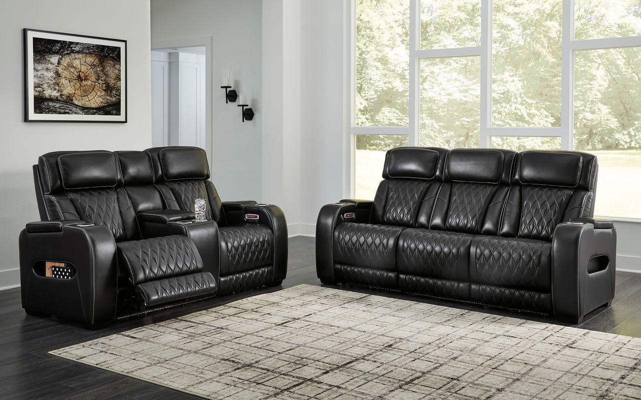 Boyington Power Reclining Sofa In Black U2710615