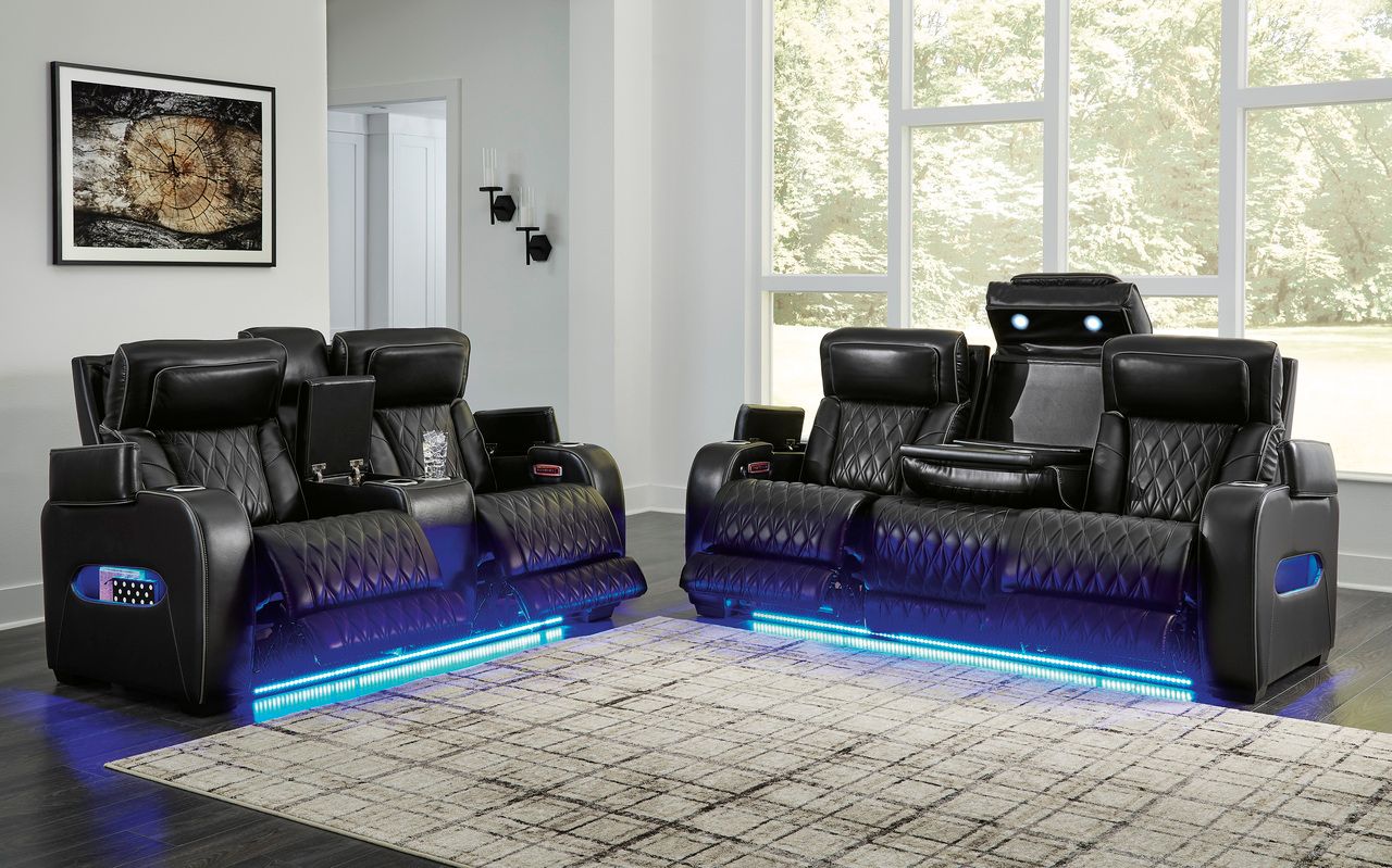 Boyington Power Reclining Sofa In Black U2710615