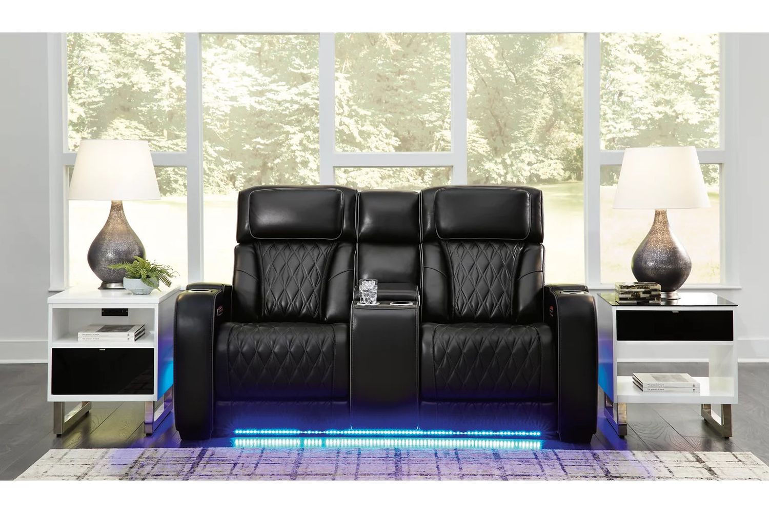Boyington Power Reclining Loveseat with Console In Black U2710618