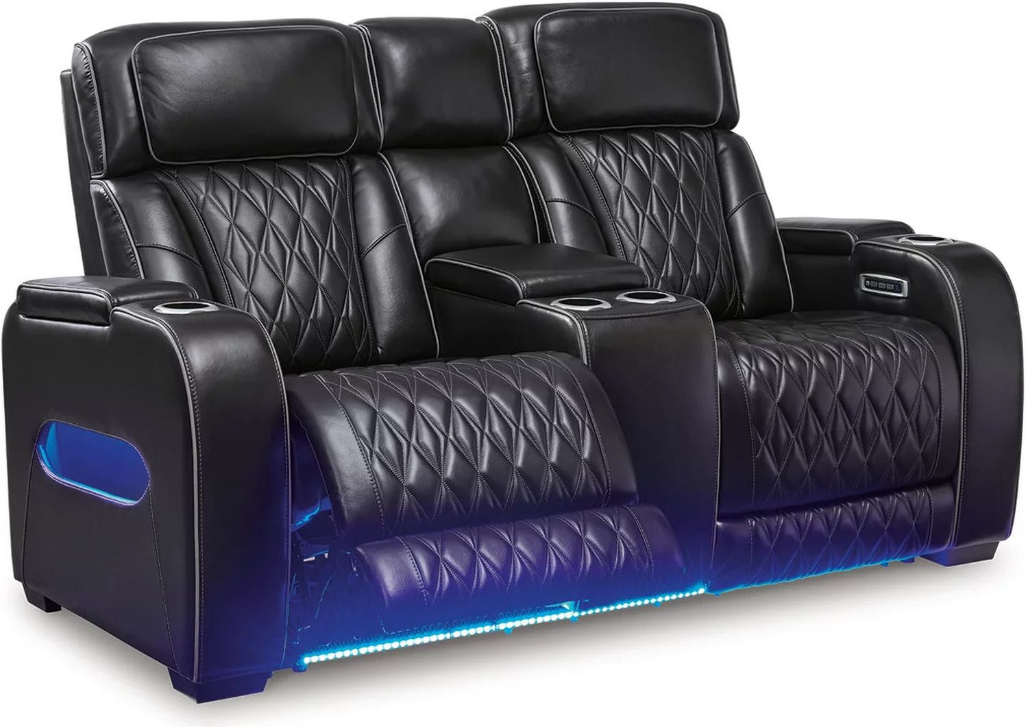 Boyington Power Reclining Loveseat with Console In Black U2710618