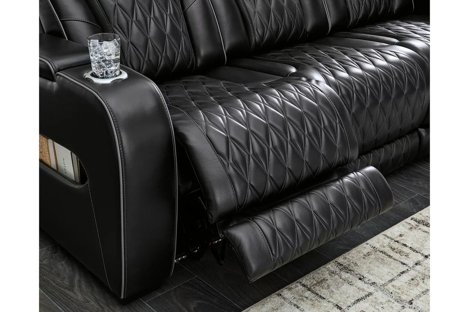 Boyington Power Reclining Loveseat with Console In Black U2710618