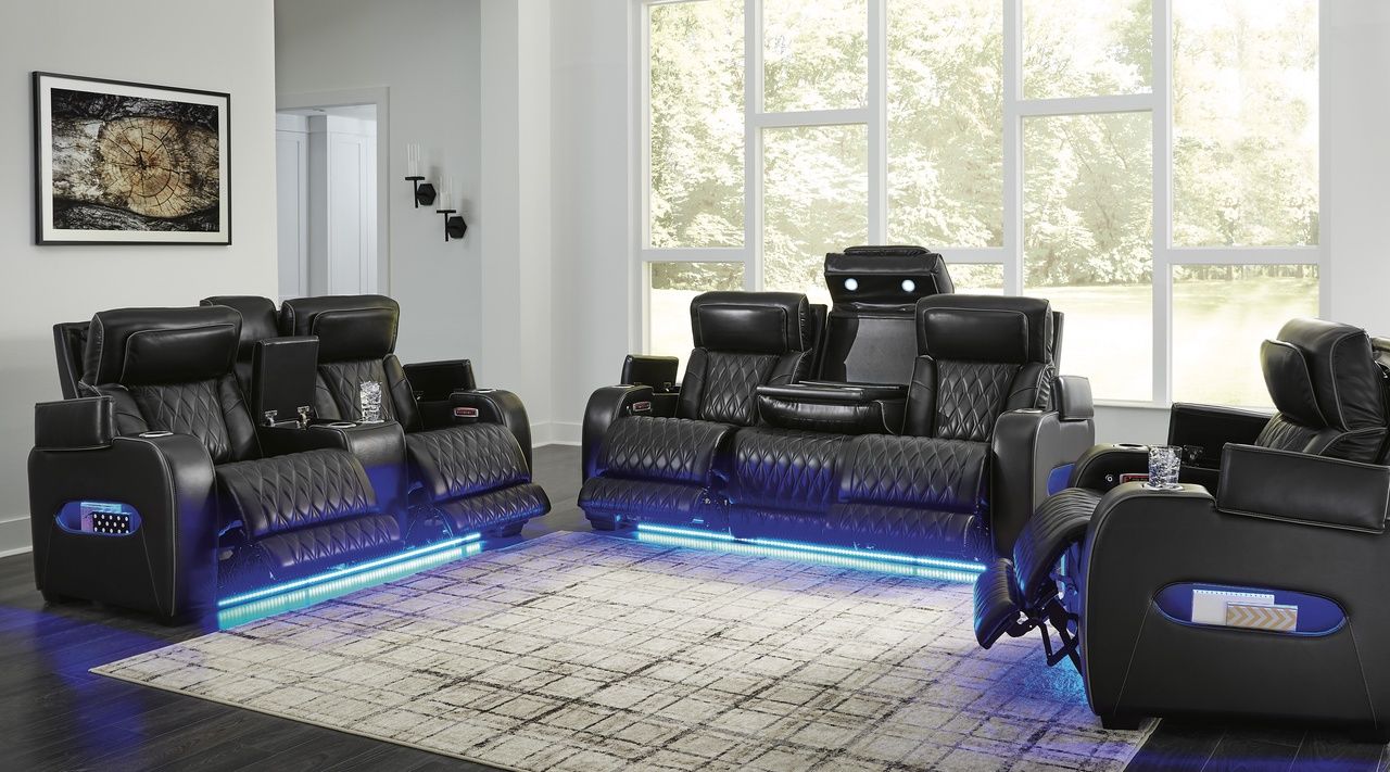 Boyington Power Reclining Loveseat with Console In Black U2710618