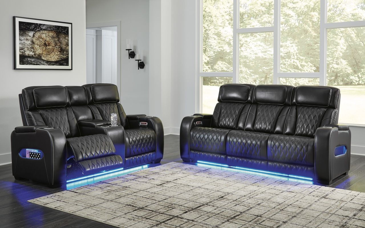 Boyington Power Reclining Loveseat with Console In Black U2710618
