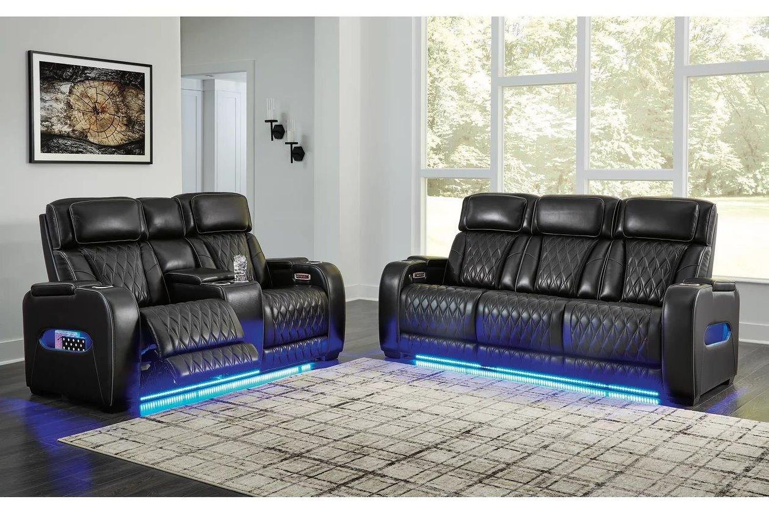 Boyington Power Reclining Living Room Set In Black U27106U1