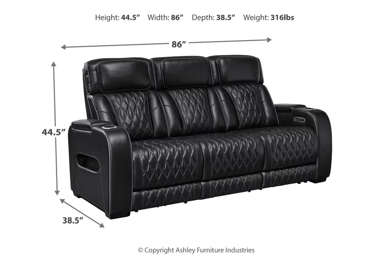 Boyington Power Reclining Living Room Set In Black U27106U1