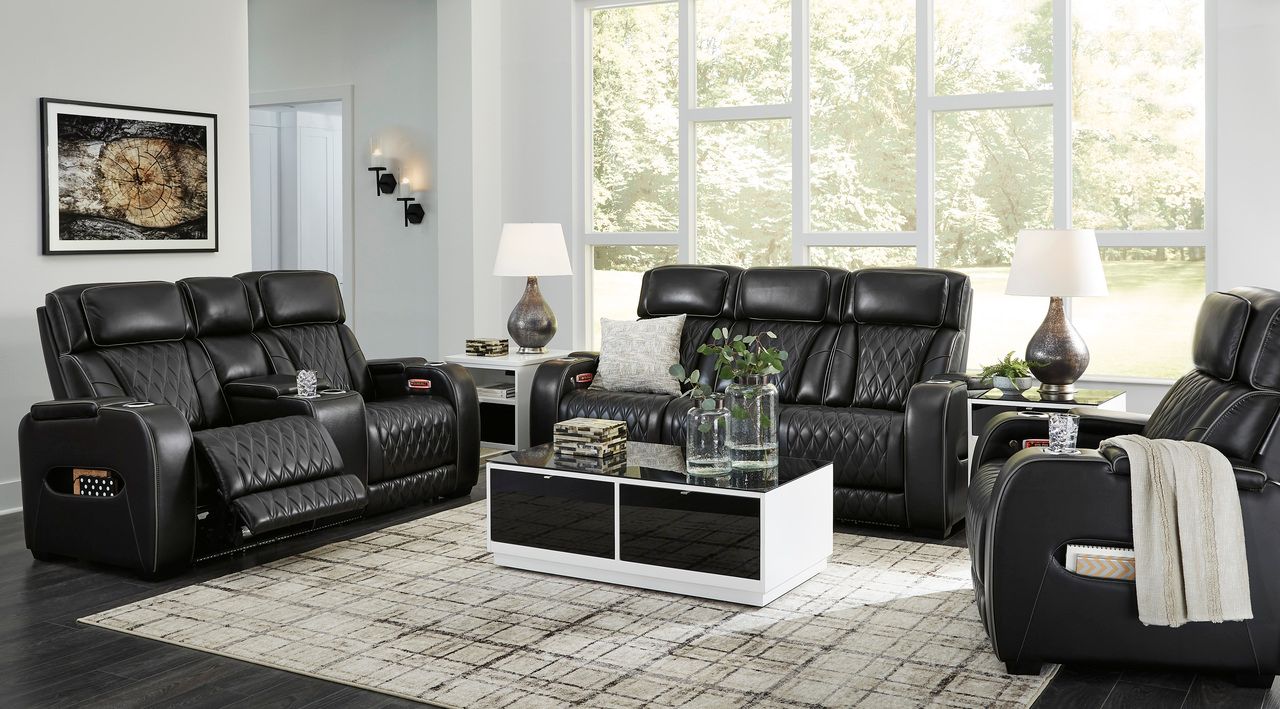 Boyington Power Reclining Living Room Set In Black U27106U1