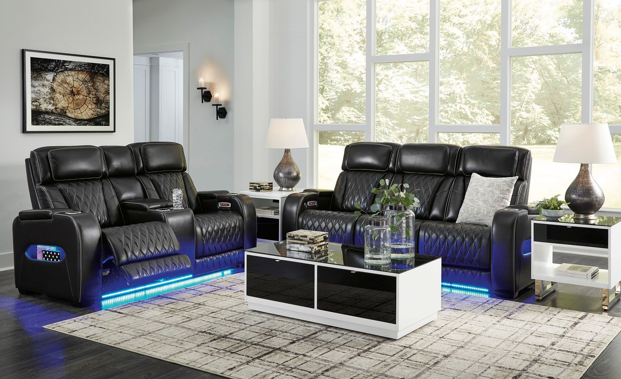 Boyington Power Reclining Living Room Set In Black U27106U1