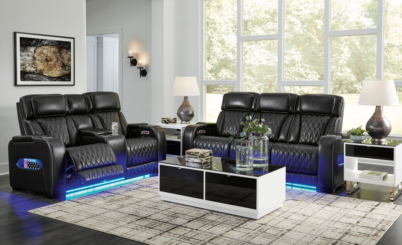 Boyington Power Reclining Living Room Set In Black U27106U1