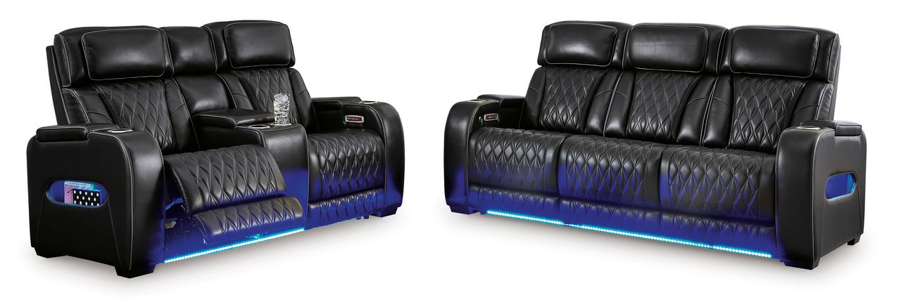 Boyington Power Reclining Living Room Set In Black U27106U1