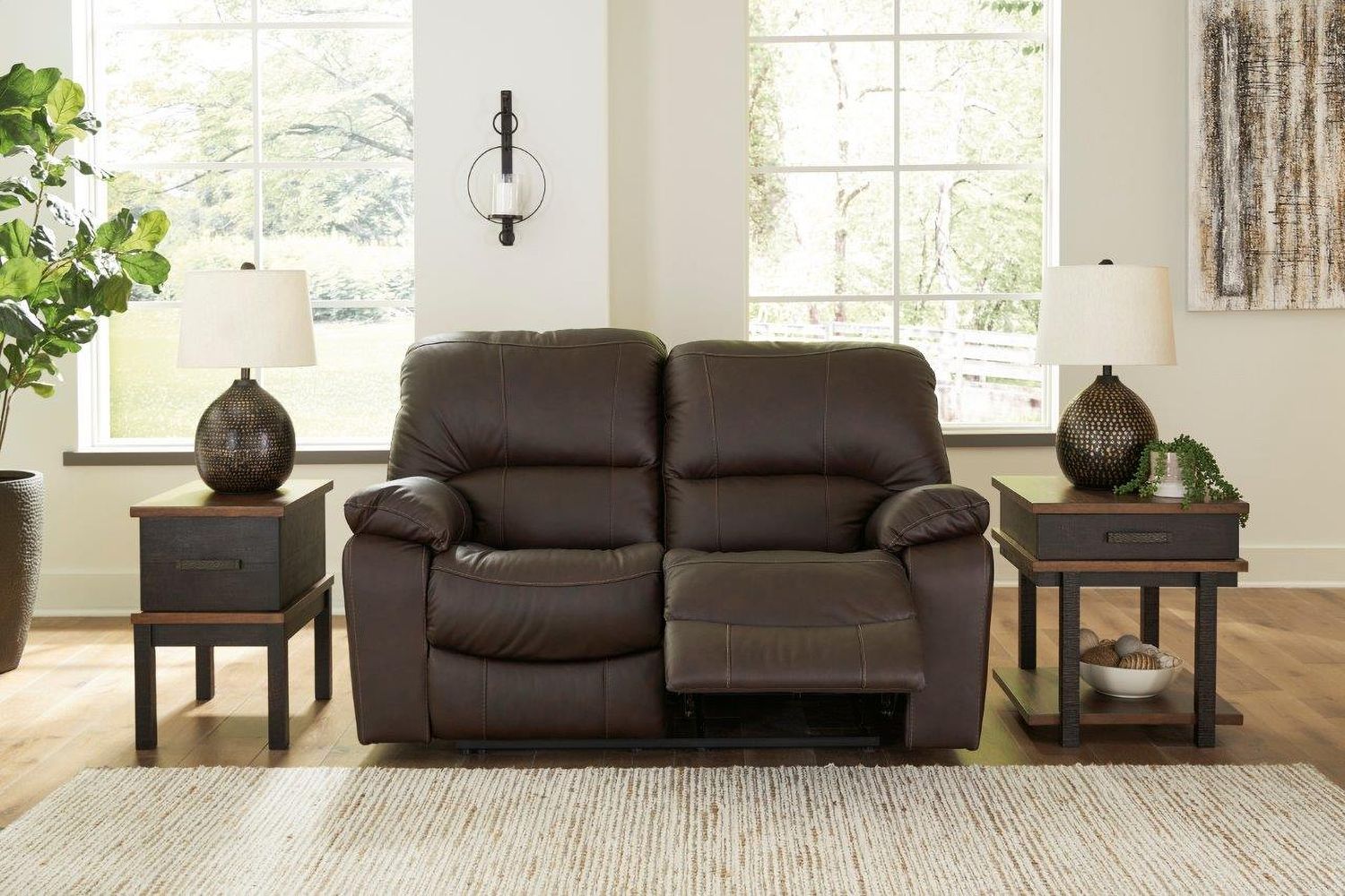 Leesworth Reclining Power Loveseat In Dark Brown U4380874