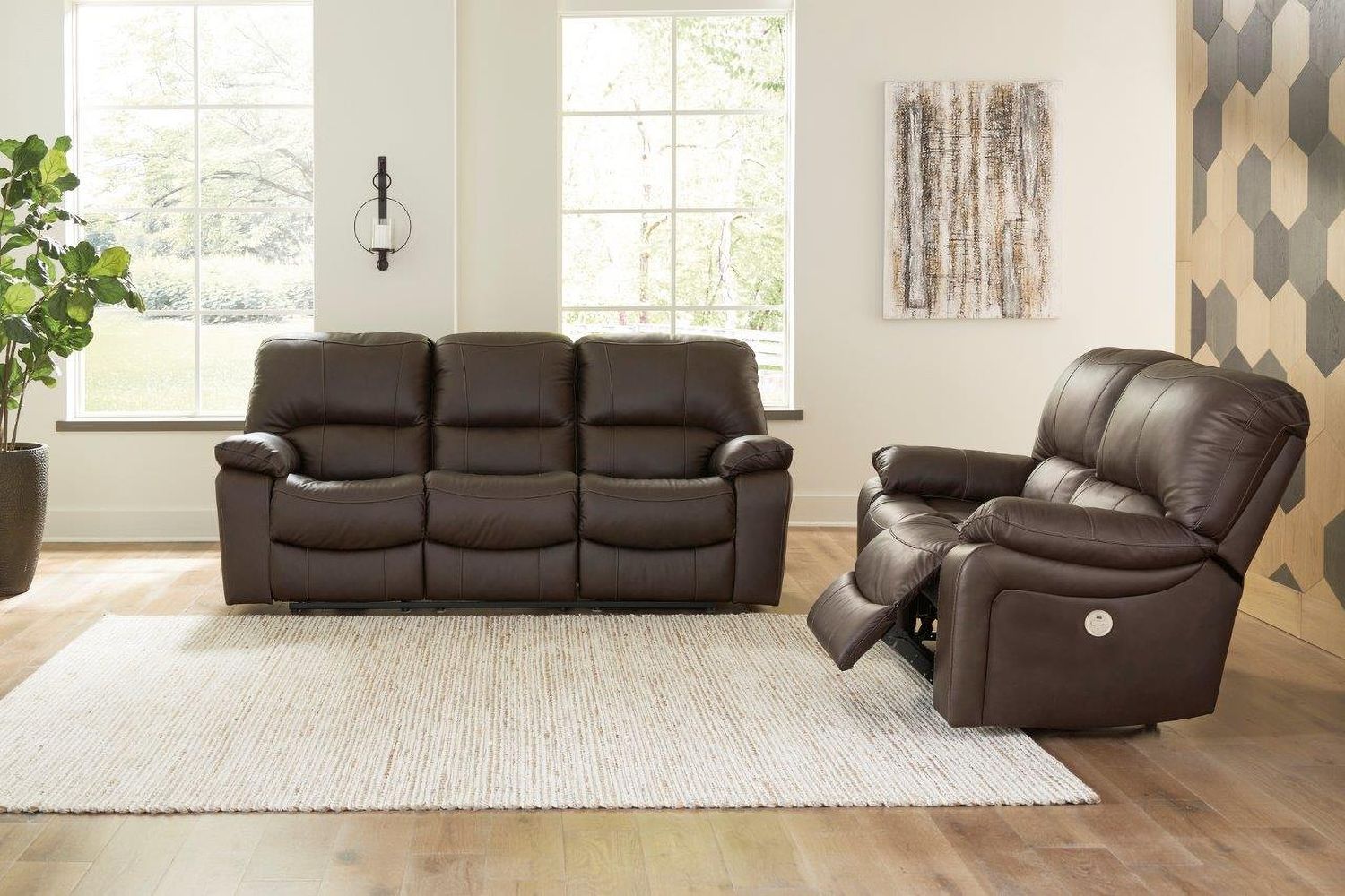 Leesworth Reclining Power Loveseat In Dark Brown U4380874