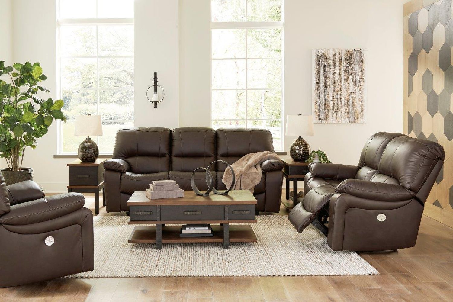 Leesworth Reclining Power Loveseat In Dark Brown U4380874