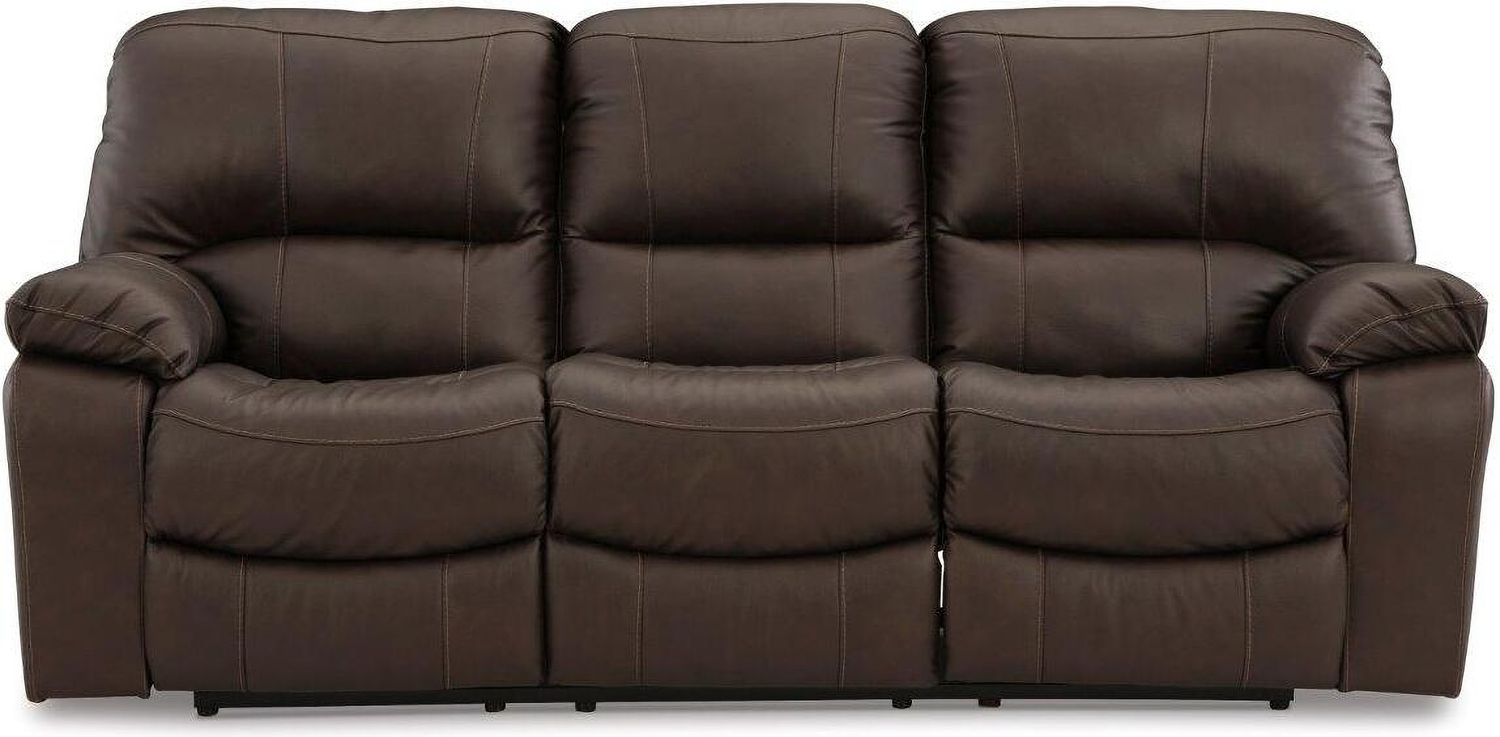 Leesworth Reclining Power Sofa In Dark Brown U4380887